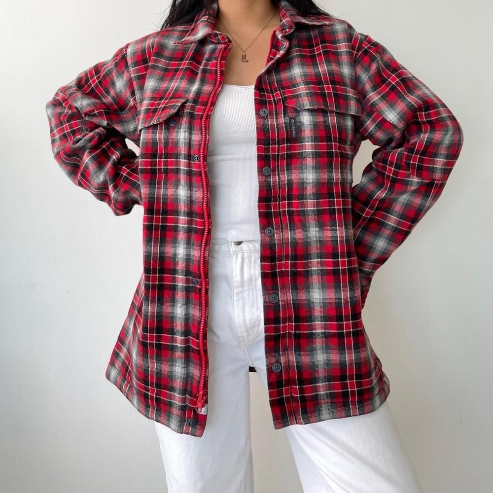 Columbia Red Plaid Omni-Heat Insulating Jacket - Men's Medium